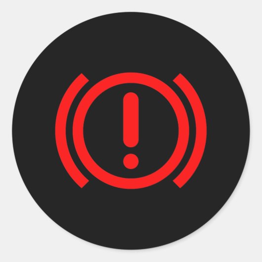 Dashboard Brake Warning Light Ronde Sticker (Voorkant)