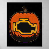 Dashboard Car Check Engine Grappige Pompoen Hallow Poster (Voorkant)