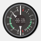 Dashboard van het vleugelvliegtuig met drukverdeli magneet (Voorkant)