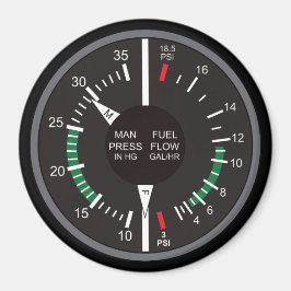 Dashboard van het vleugelvliegtuig met drukverdeli magneet