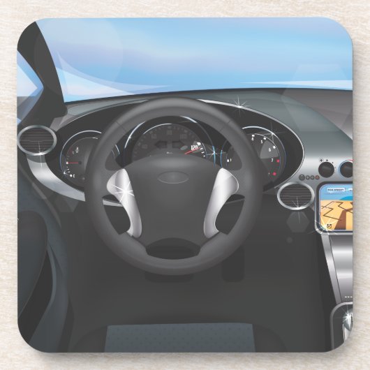 Dashboard van sportauto drankjes onderzetter (Voorkant)