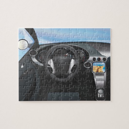 Dashboard van sportauto legpuzzel (Horizontaal)