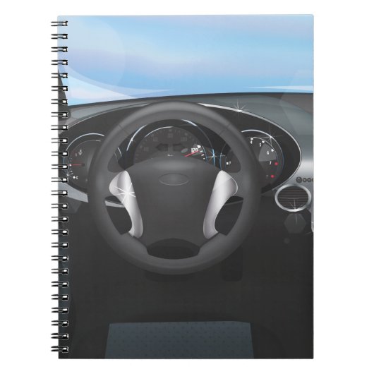 Dashboard van sportauto notitieboek (Voorkant)