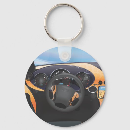 Dashboard van sportauto sleutelhanger (Voorkant)