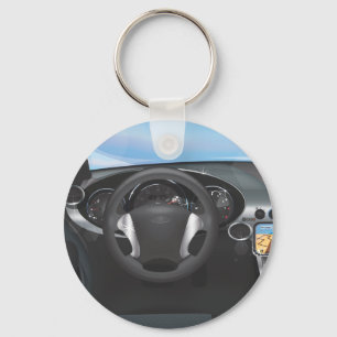 Dashboard van sportauto sleutelhanger