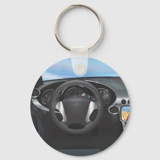 Dashboard van sportauto sleutelhanger (Voorkant)