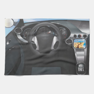 Dashboard van sportauto theedoek