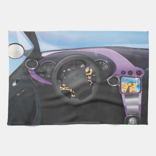 Dashboard van sportauto theedoek (Horizontaal)