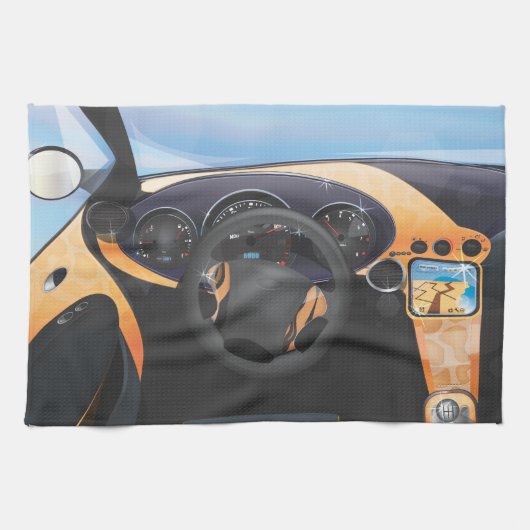 Dashboard van sportwagen theedoek (Horizontaal)