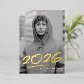 Dashed 2025 Folie Foto Afstuderen Aankondiging (Staand Voorkant)