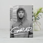 Dashed Afstudeerder Folie Foto Afstuderen bekendma Folie Uitnodiging (Staand Voorkant)