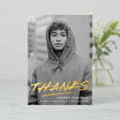 Dashed Afstudeerder Folie Foto Afstuderen Hartelij Folie Uitnodiging (Staand Voorkant)