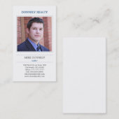 Dashed Border Photo Visitekaartje - blauw (Voorkant / Achterkant)