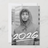 Dashed Class of 2025 Modern Photo Afstuderen Aankondiging (Voorkant)