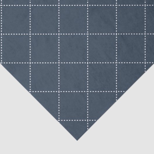 Dashed Diamond Grid Geometric Midnight Navy Tissuepapier (Detail)