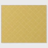 Dashed Diamond Grid Geometric Mustard Gold Cadeaupapier (Vlak)
