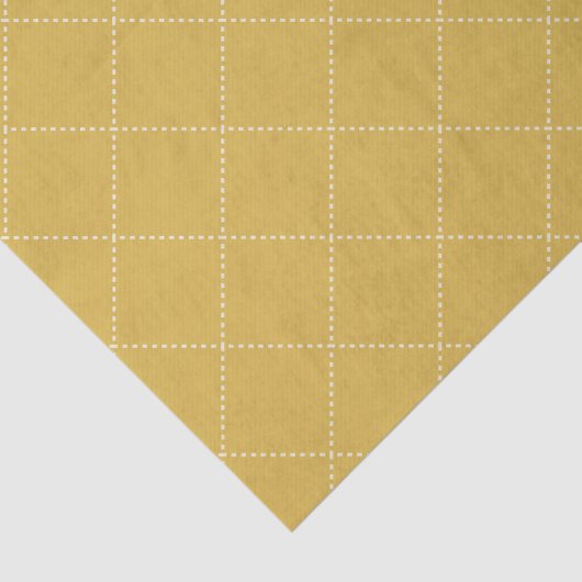 Dashed Diamond Grid Geometric Mustard Gold Tissuepapier (Detail)