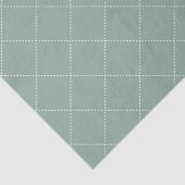 Dashed Diamond Grid Geometric Muted Sage Green Tissuepapier (Detail)