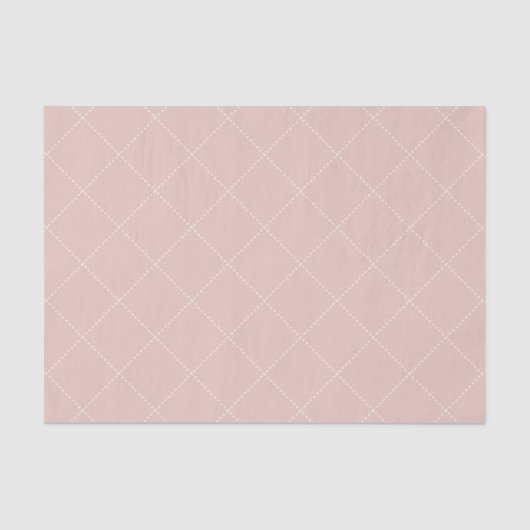 Dashed Diamond Grid Geometric Pale Blush Pink Tissuepapier (Voorkant)