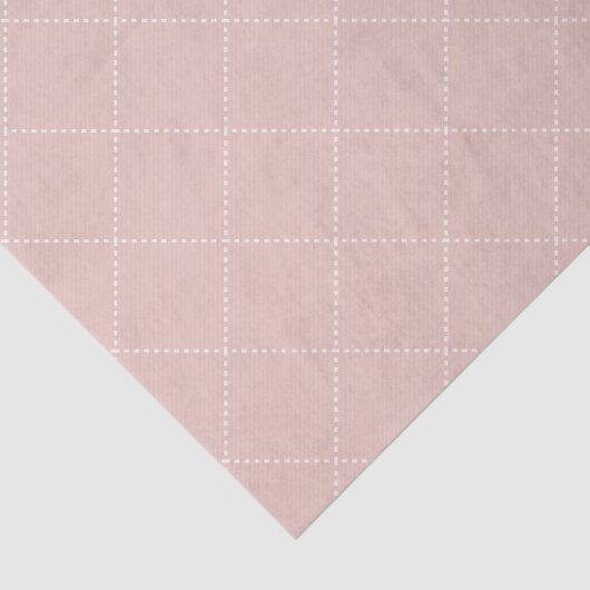 Dashed Diamond Grid Geometric Pale Blush Pink Tissuepapier (Detail)
