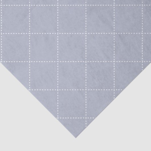 Dashed Diamond Grid Geometric Pale Slate Tissuepapier (Detail)