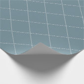 Dashed Diamond Grid Geometric Slate Blue Cadeaupapier (Hoek)