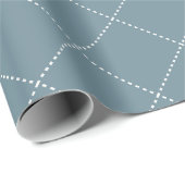 Dashed Diamond Grid Geometric Slate Blue Cadeaupapier (Rol Hoek)