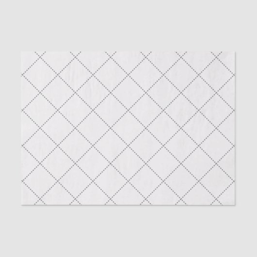 Dashed Diamond Grid Geometric Soft White Tissuepapier (Voorkant)