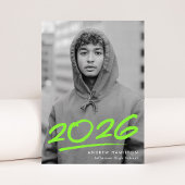 Dashed Lime Green Class of 2025 Foto Afstuderen Aankondiging