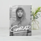 Dashed Photo Graduation Party Kaart (Staand voorkant)