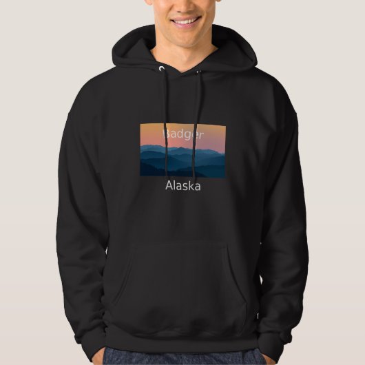 Dasher Alaska Berg zonsondergang thuisstad Hoodie (Voorkant)