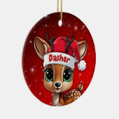 Dasher Baby Deer, Fawn, Doe, Reindeer🦌 🎄 Keramisch Ornament (Rechts)
