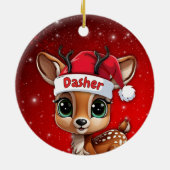 Dasher Baby Deer, Fawn, Doe, Reindeer🦌 🎄 Keramisch Ornament (Achterkant)