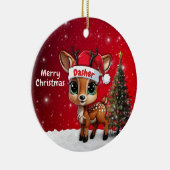 Dasher Baby Deer, Fawn, Doe, Reindeer🦌 🎄 Keramisch Ornament (Rechts)
