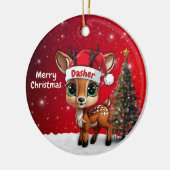 Dasher Baby Deer, Fawn, Doe, Reindeer🦌 🎄 Keramisch Ornament (Links)