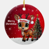 Dasher Baby Deer, Fawn, Doe, Reindeer🦌 🎄 Keramisch Ornament (Achterkant)