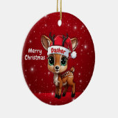 Dasher Baby Deer, Fawn, Doe, Reindeer🦌 🎄 Keramisch Ornament (Rechts)