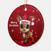 Dasher Baby Deer, Fawn, Doe, Reindeer🦌 🎄 Keramisch Ornament (Links)
