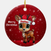 Dasher Baby Deer, Fawn, Doe, Reindeer🦌 🎄 Keramisch Ornament (Achterkant)