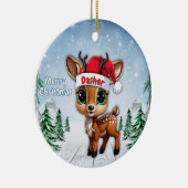 Dasher Baby Deer, Fawn, Doe, Reindeer 🦌🎄 Keramisch Ornament (Rechts)