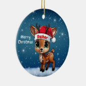 Dasher Baby Deer, Fawn, Doe, Reindeer🦌 🎄 Keramisch Ornament (Rechts)