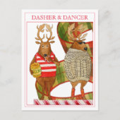 DASHER DANCER Ansichtkaart Feestdagenkaart (Voorkant)