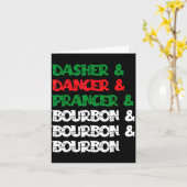 Dasher Dancer Prancer &amp; Bourbon Christmas Funn Kaart (Gele Bloem)