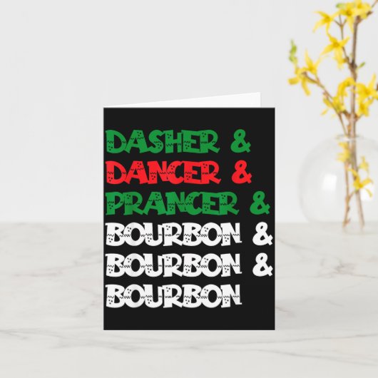 Dasher Dancer Prancer &amp; Bourbon Christmas Funn Kaart (Gele Bloem)