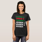 Dasher Dancer Prancer & Bourbon Christmas Funn T-shirt (Voorkant volledig)