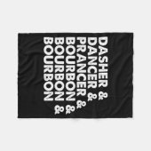 Dasher Dancer Prancer &amp; Bourbon Christmas Holi Fleece Deken (Voorkant (Horizontaal))