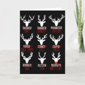 Dasher Dancer Prancer &amp; Bourbon Christmas Holi Kaart (Voorkant)