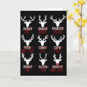 Dasher Dancer Prancer & Bourbon Christmas Holi Kaart (Gele Bloem)