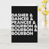 Dasher Dancer Prancer & Bourbon Christmas Holi Kaart (Gele Bloem)