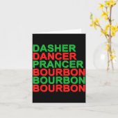 Dasher Dancer Prancer &amp; Bourbon Christmas Holi Kaart (Gele Bloem)